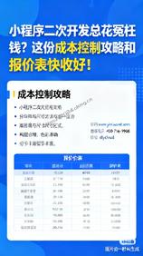 小程序二次开发总花冤枉钱?这份成本控制攻略和报价表快收好!