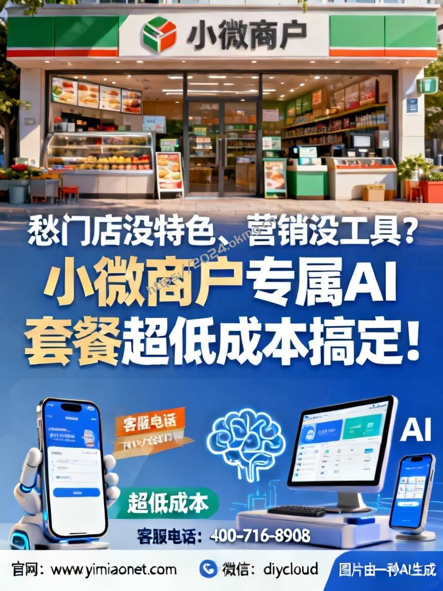 愁门店没特色、营销没工具？小微商户专属AI套餐超低成本搞定！