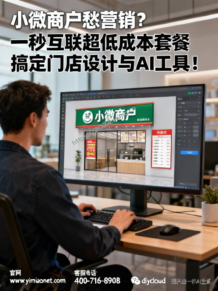 小微商户愁营销？一秒互联超低成本套餐搞定门店设计与AI工具！