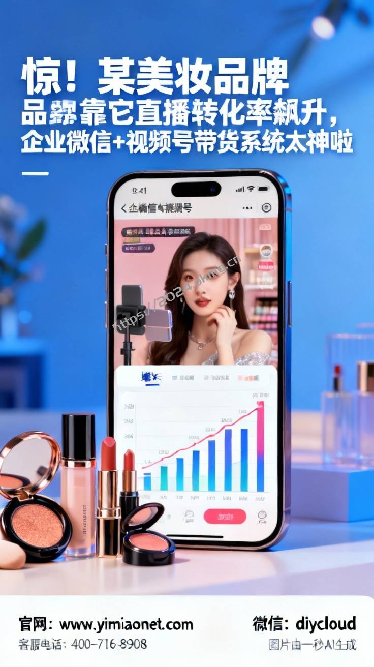 惊！某美妆品牌靠它直播转化率飙升，企业微信+视频号带货系统太神啦