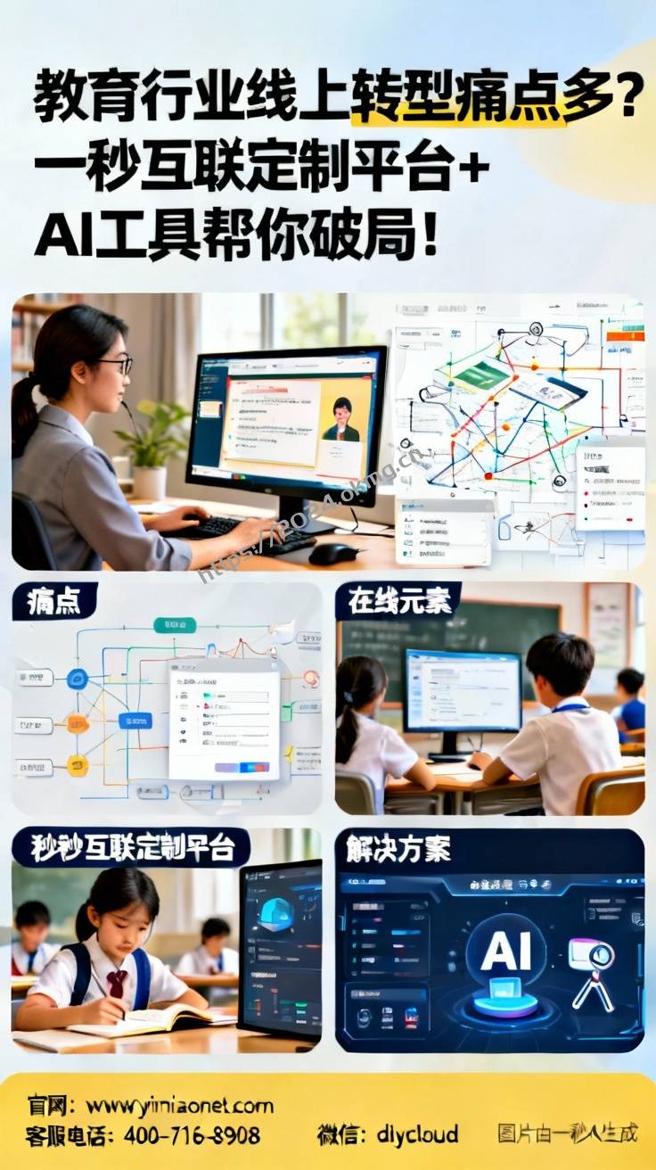 教育行业线上转型痛点多？一秒互联定制平台+AI工具帮你破局！