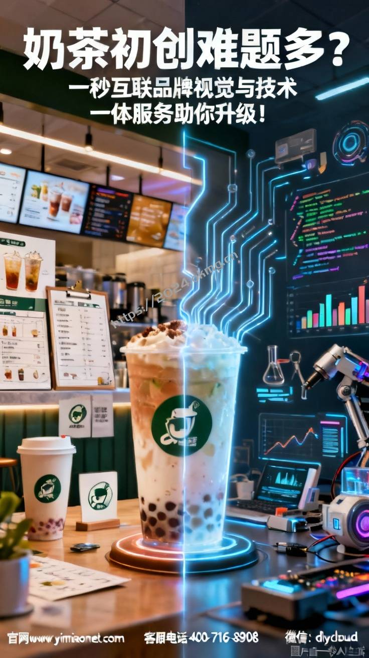 奶茶初创难题多？一秒互联品牌视觉与技术一体服务助你升级！