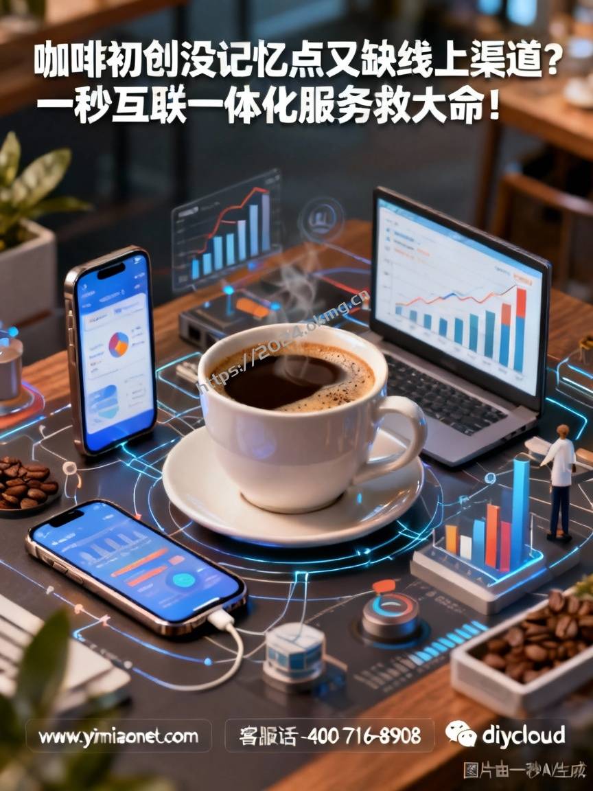 咖啡初创没记忆点又缺线上渠道？一秒互联一体化服务救大命！