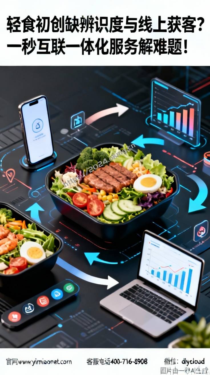 轻食初创缺辨识度与线上获客？一秒互联一体化服务解难题！
