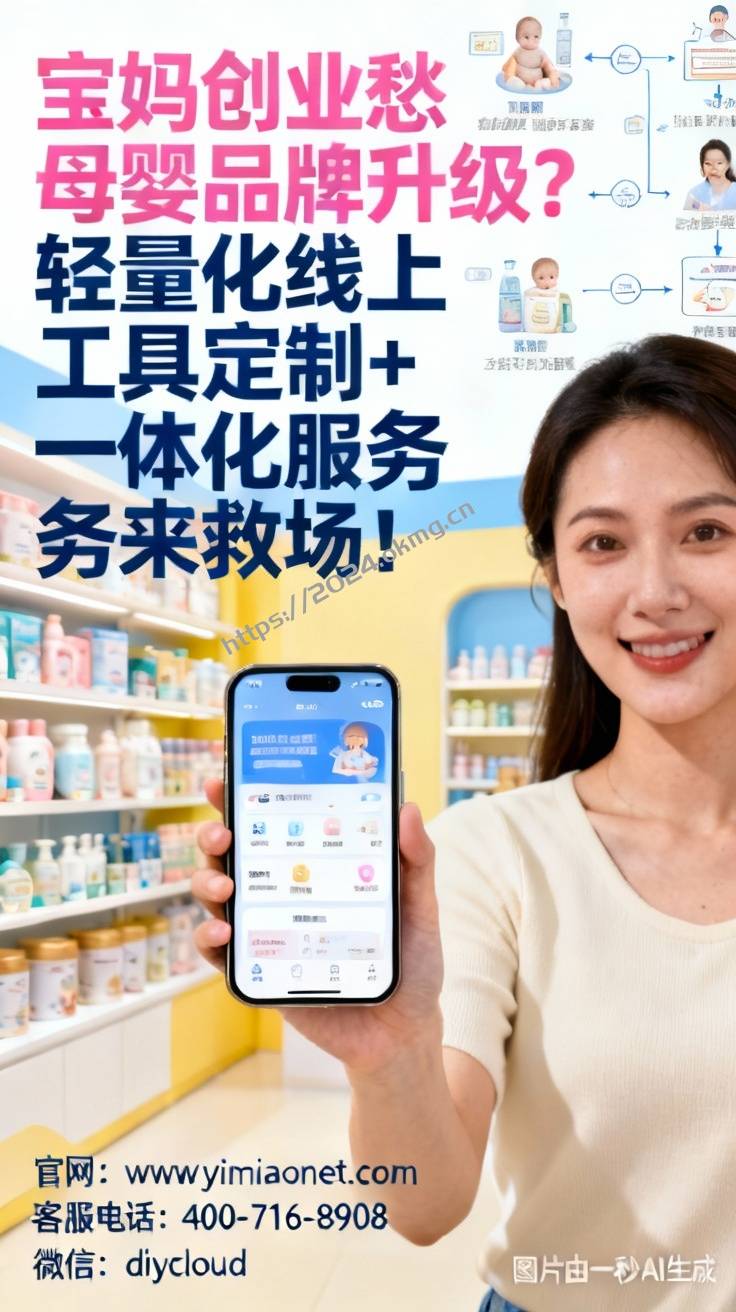 宝妈创业愁母婴品牌升级？轻量化线上工具定制+一体化服务来救场！