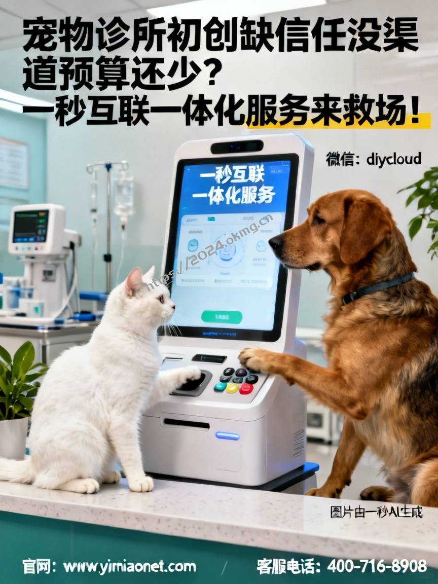 宠物诊所初创缺信任没渠道预算还少？一秒互联一体化服务来救场！