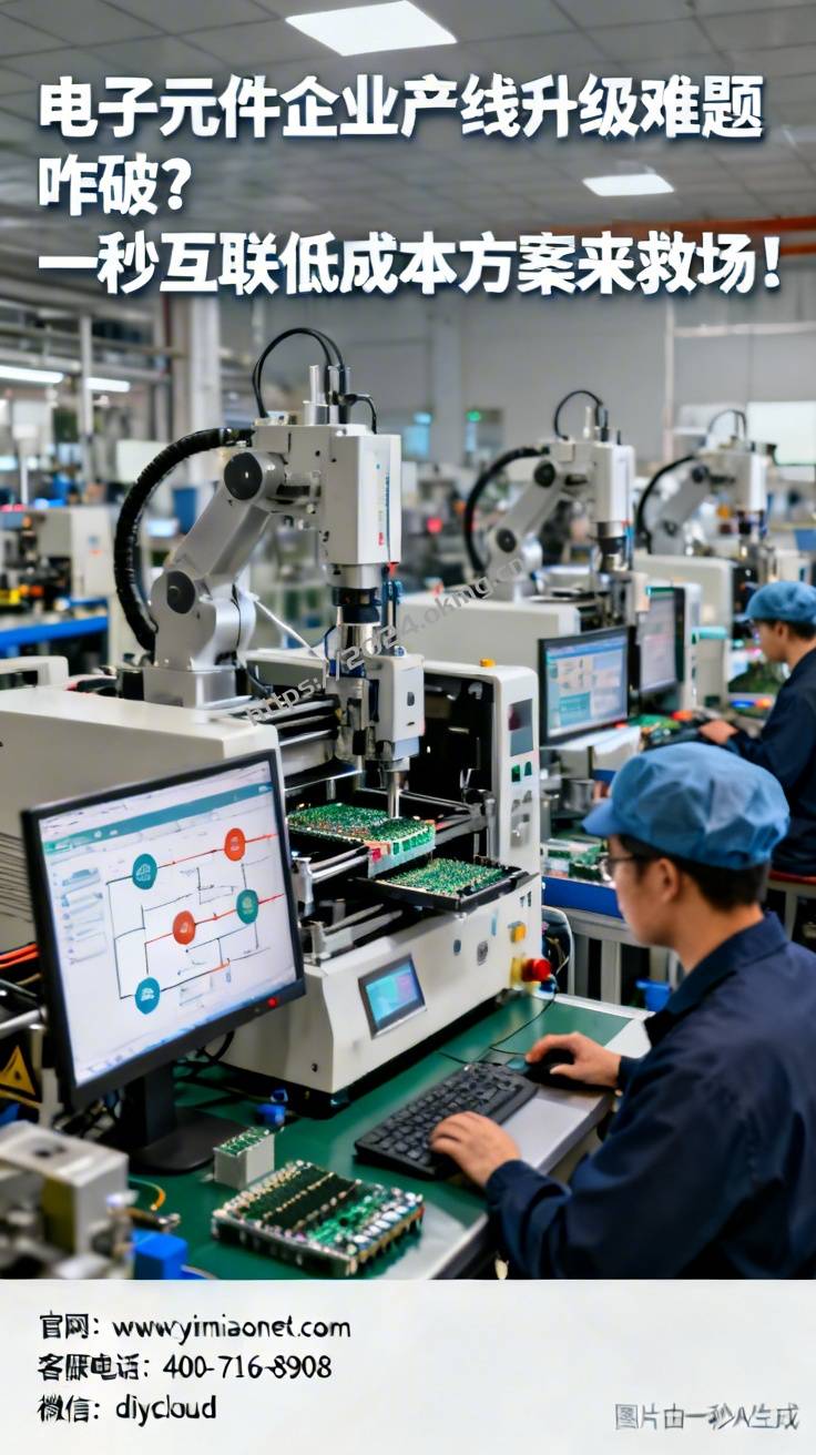 电子元件企业产线升级难题咋破？一秒互联低成本方案来救场！