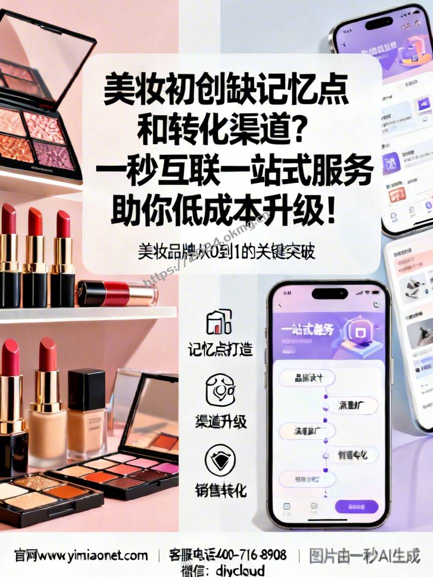 美妆初创缺记忆点和转化渠道？一秒互联一站式服务助你低成本升级！