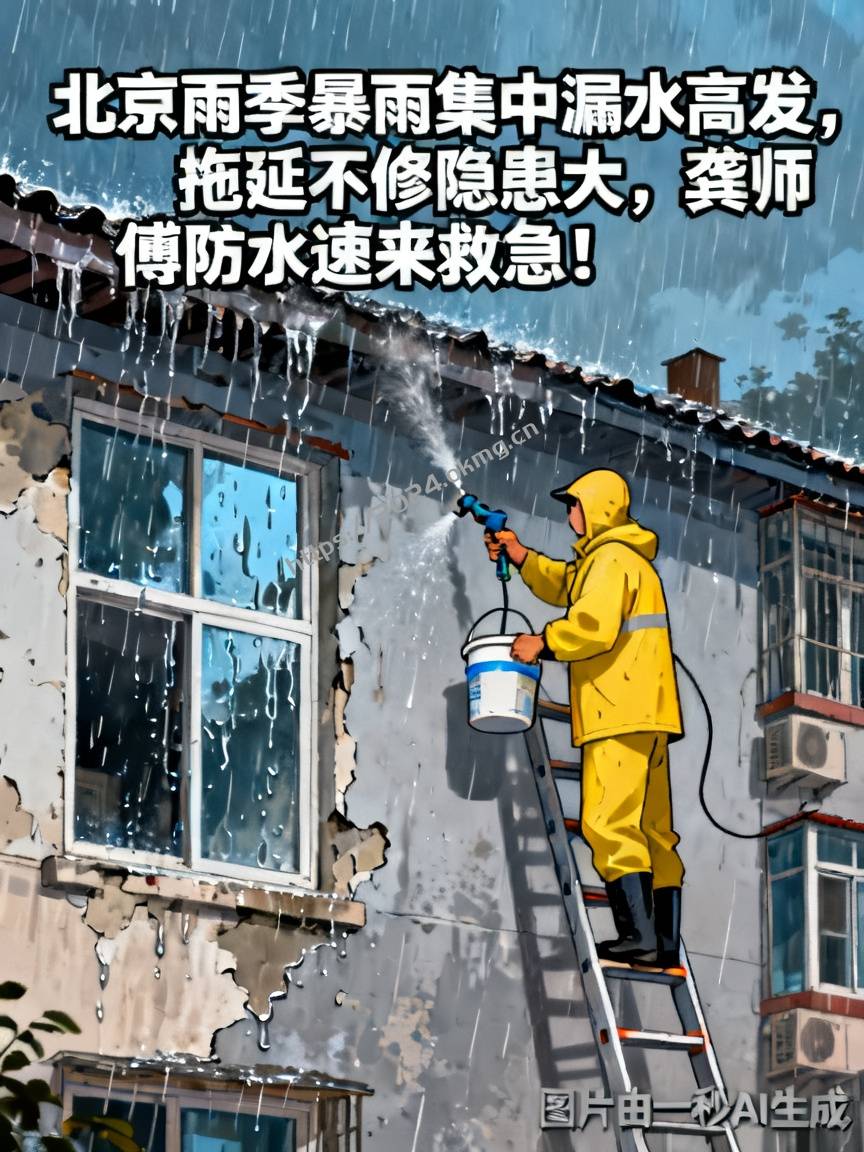北京雨季暴雨集中漏水高发，拖延不修隐患大，龚师傅防水速来救急！