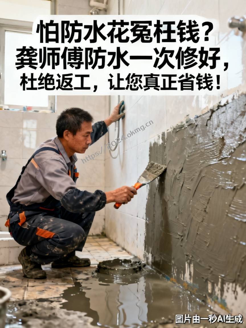 怕防水花冤枉钱？龚师傅防水一次修好，杜绝返工，让您真正省钱！