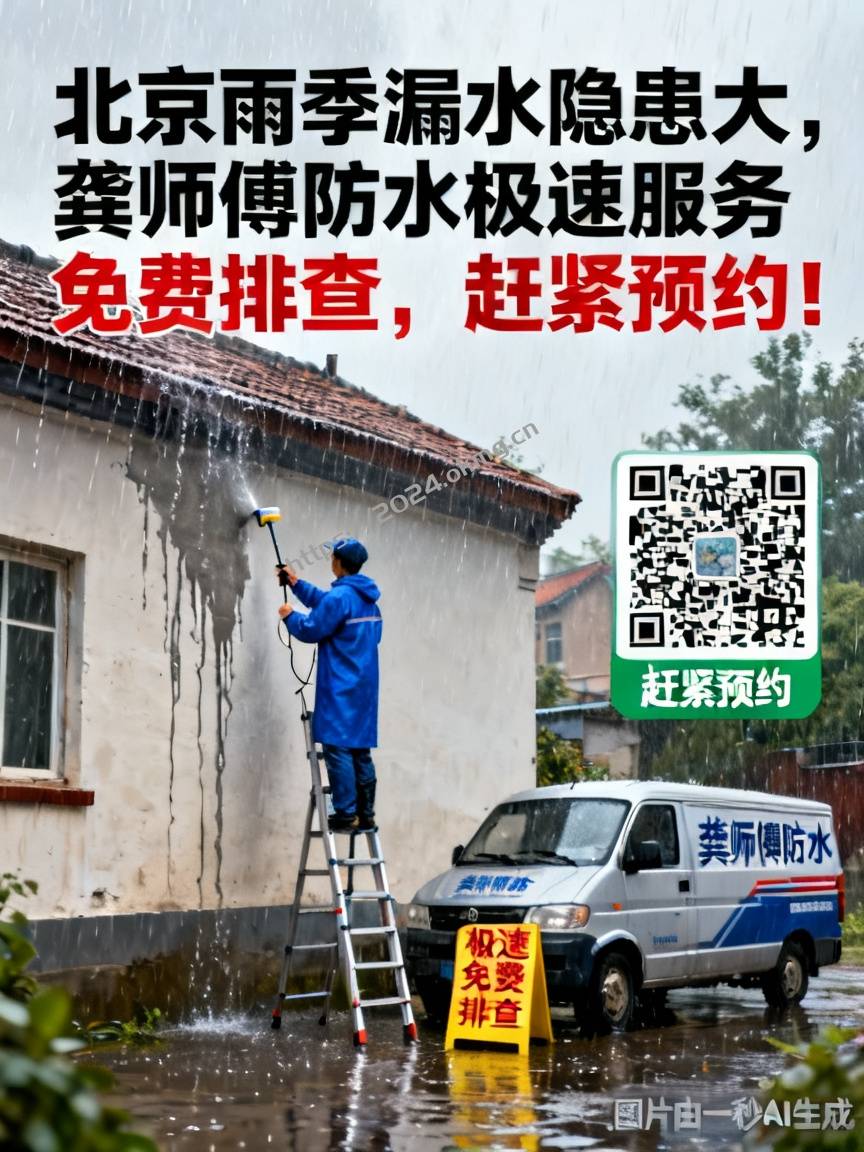 北京雨季漏水隐患大，龚师傅防水极速服务免费排查，赶紧预约！
