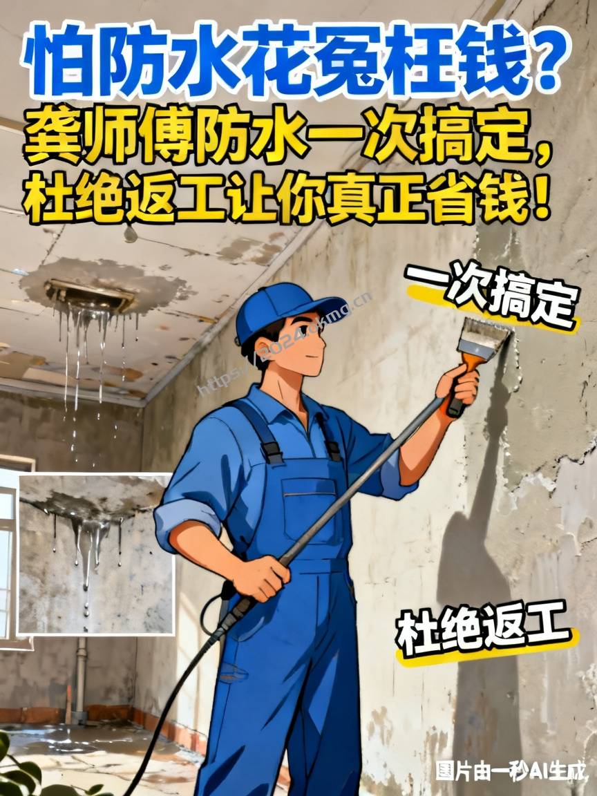怕防水花冤枉钱？龚师傅防水一次搞定，杜绝返工让你真正省钱！