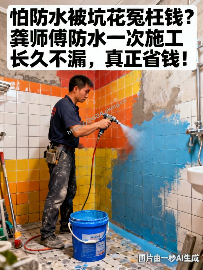 怕防水被坑花冤枉钱？龚师傅防水一次施工长久不漏，真正省钱！