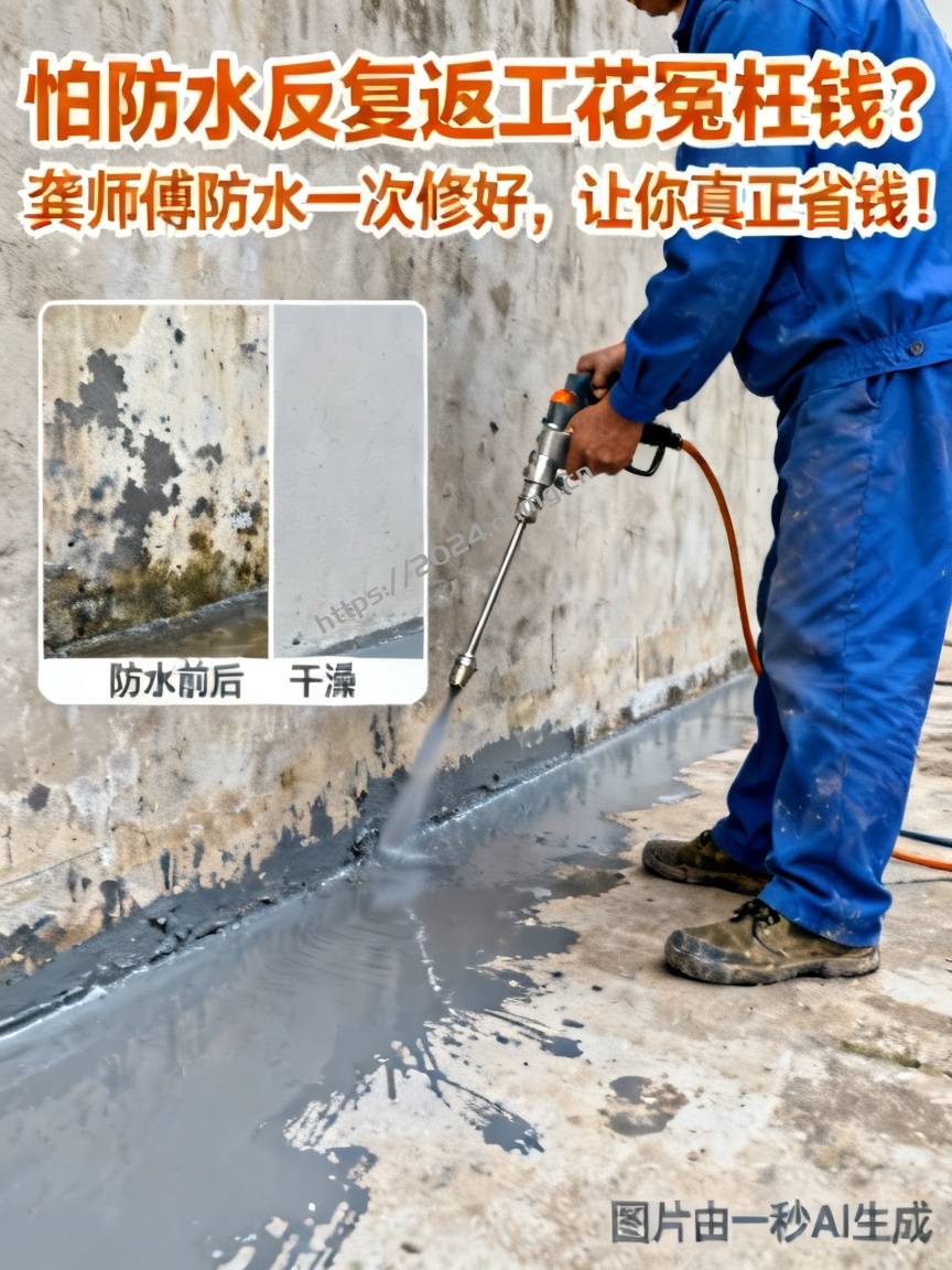 怕防水反复返工花冤枉钱？龚师傅防水一次修好，让你真正省钱！