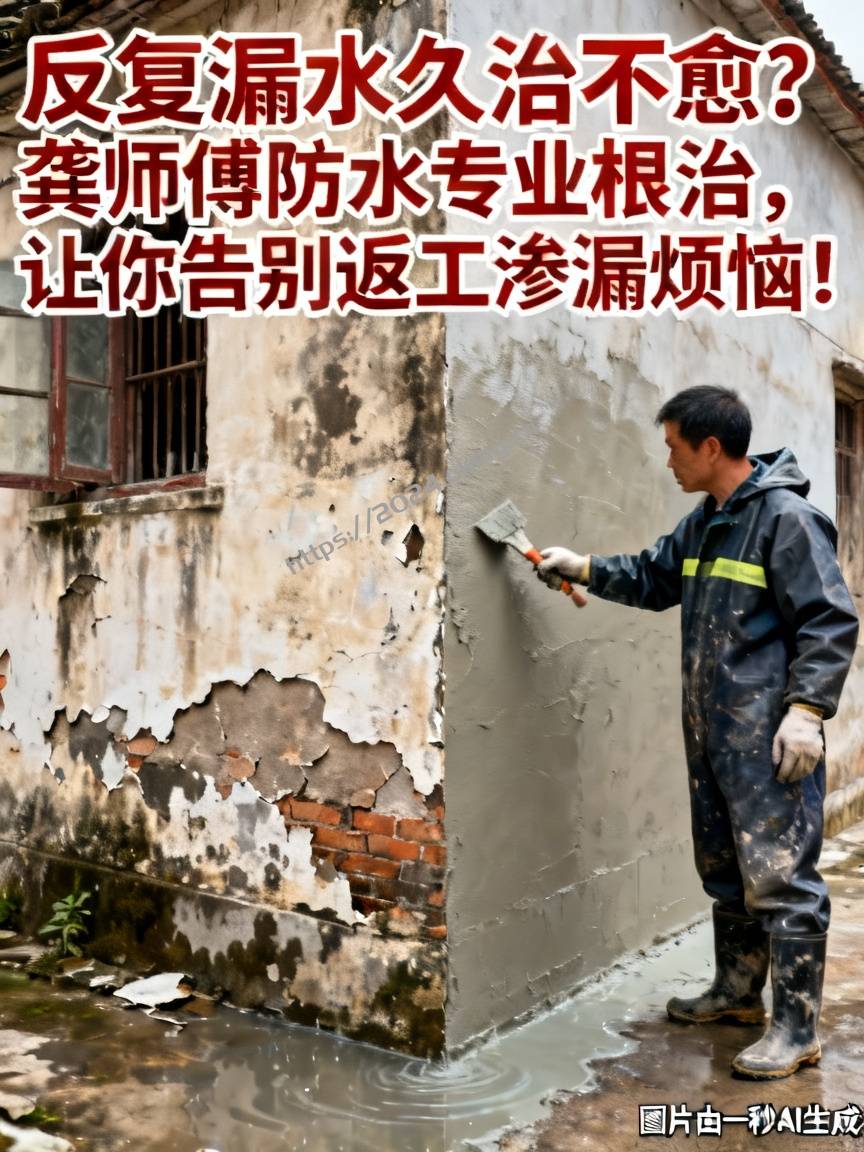 反复漏水久治不愈？龚师傅防水专业根治，让你告别返工渗漏烦恼！